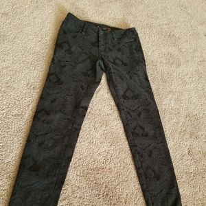 Guess floral print black jeans